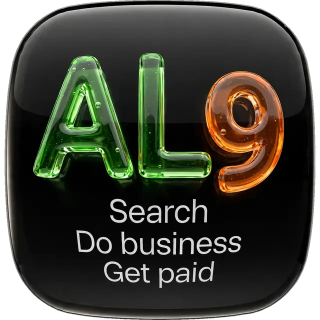 The ALGR app icon, a glossy black tile with glass letters in green and orange